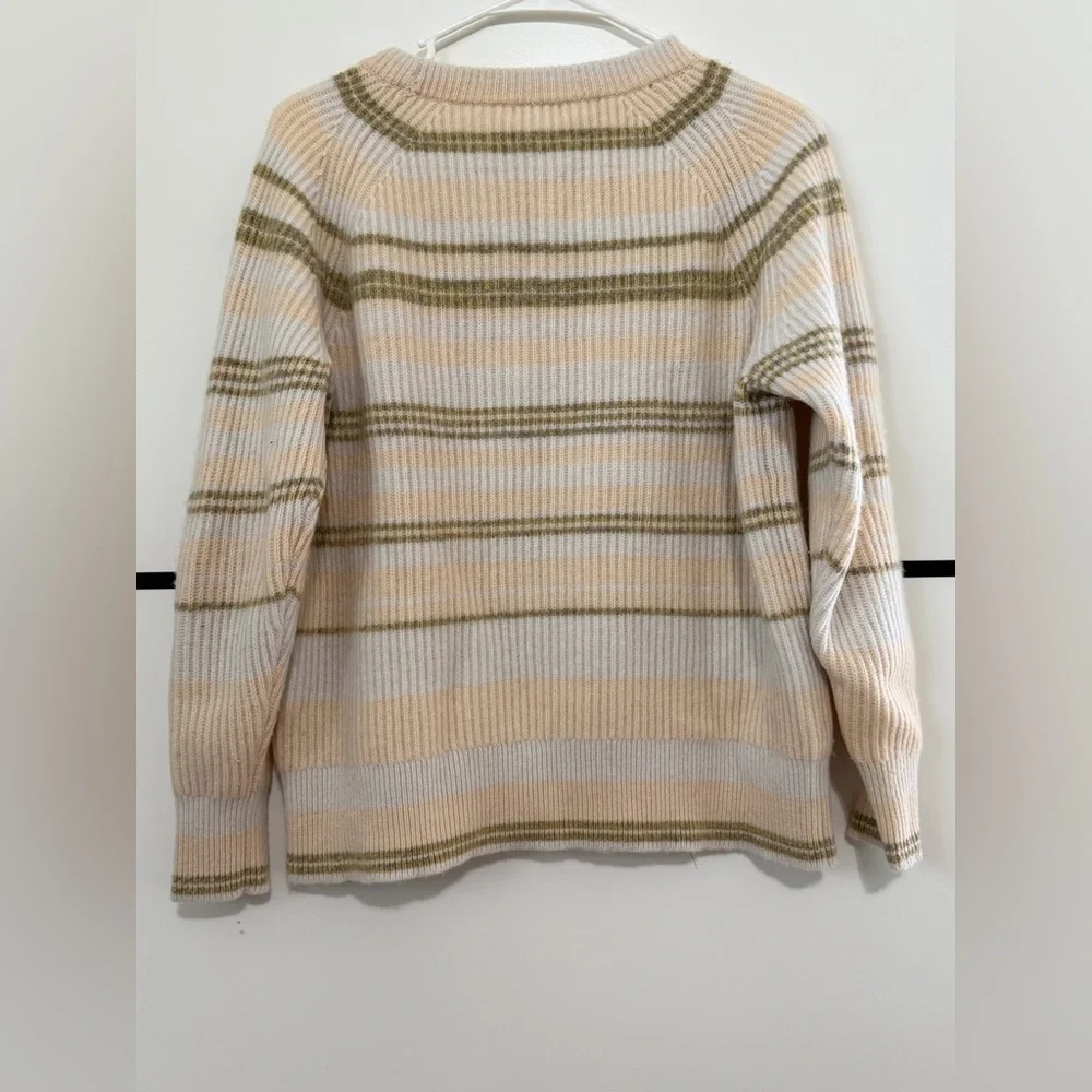J. Crew Cashmere Ribbed Striped Crewneck Sweatshirt Women’s Size S